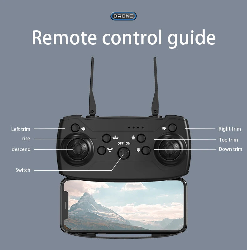 KBDFA E88Pro Drone Profesional 4K HD Dual Camera 5000 Meter Remote Control Distance Helicopter Foldable WIFI FPV Quadcopter Dron