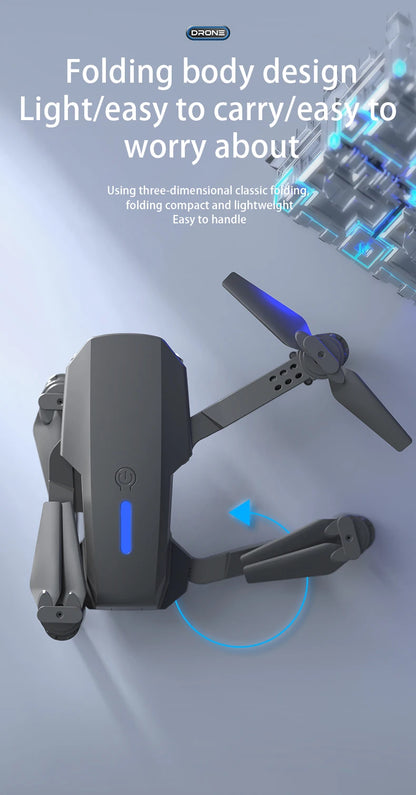 KBDFA E88Pro Drone Profesional 4K HD Dual Camera 5000 Meter Remote Control Distance Helicopter Foldable WIFI FPV Quadcopter Dron