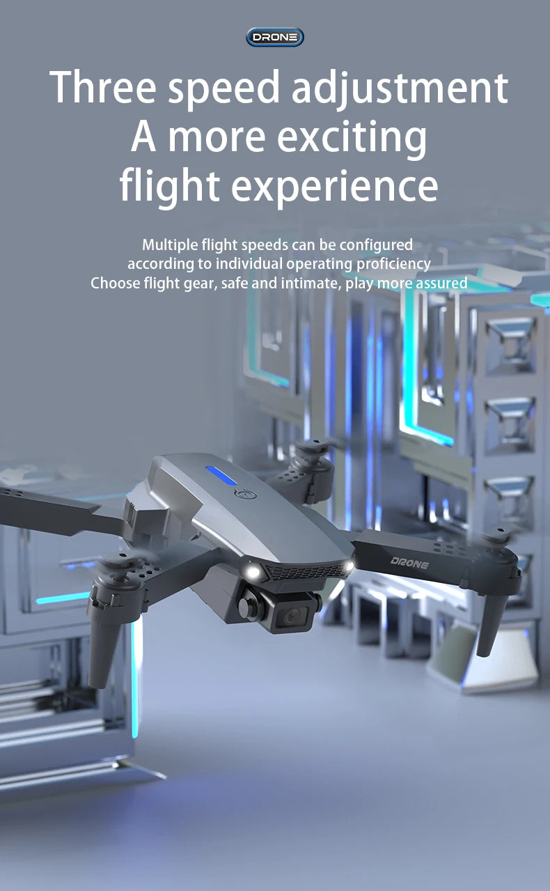 KBDFA E88Pro Drone Profesional 4K HD Dual Camera 5000 Meter Remote Control Distance Helicopter Foldable WIFI FPV Quadcopter Dron