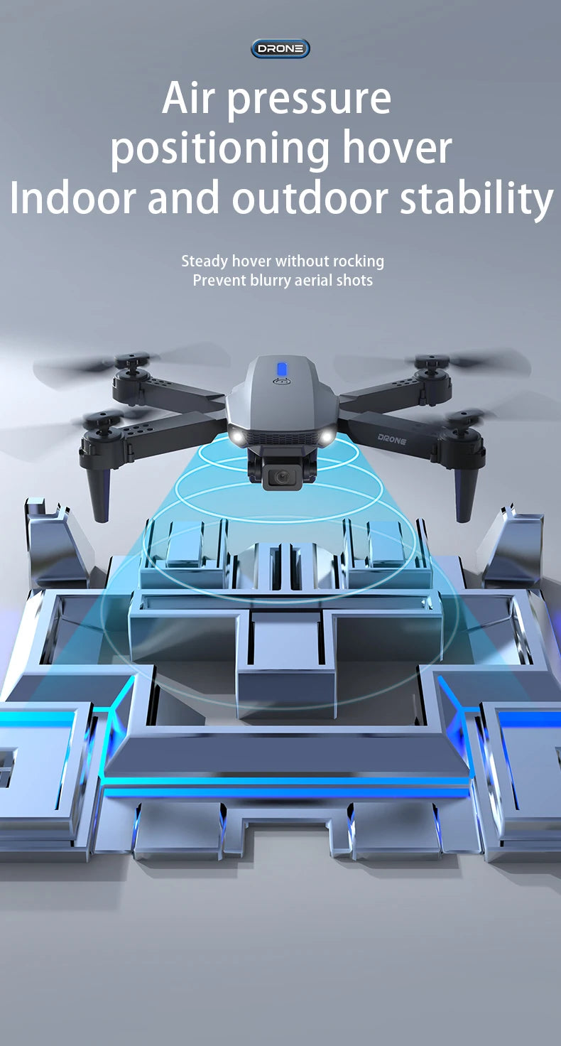 KBDFA E88Pro Drone Profesional 4K HD Dual Camera 5000 Meter Remote Control Distance Helicopter Foldable WIFI FPV Quadcopter Dron